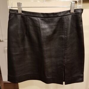 Black 100%  Leather Mini Skirt
